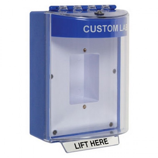 STI-13410CB STI Universal Stopper Dome Cover Back Box Sealed Mounting Plate and Hood - Custom - Blue