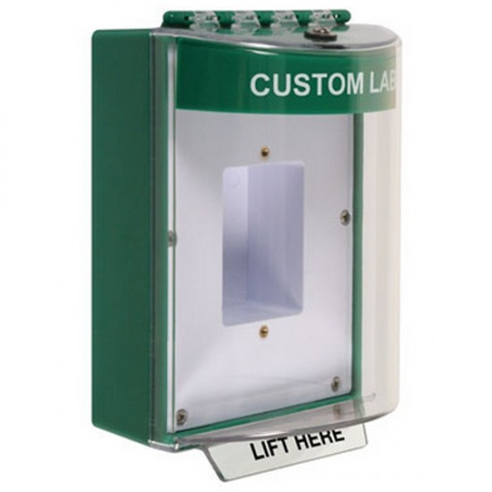 STI-13420CG STI Green Universal Stopper Dome Cover Back Box Sealed Mounting Plate and Hood w/ Horn - Custom Text