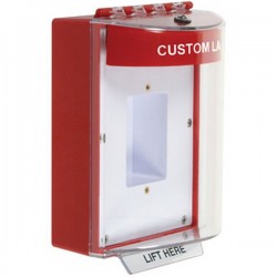 STI-13420CR STI Red Universal Stopper Dome Cover Back Box Sealed Mounting Plate and Hood w/ Horn - Custom Text