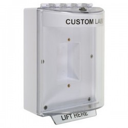 STI-13420CW STI White Universal Stopper Dome Cover Back Box Sealed Mounting Plate and Hood w/ Horn - Custom Text