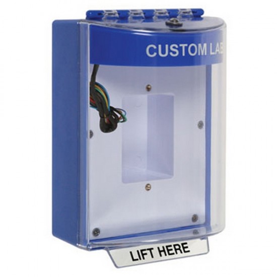 STI-13430CB STI Blue Universal Stopper Dome Cover Back Box Sealed Mounting Plate and Hood w/ Horn and Relay - Custom Text