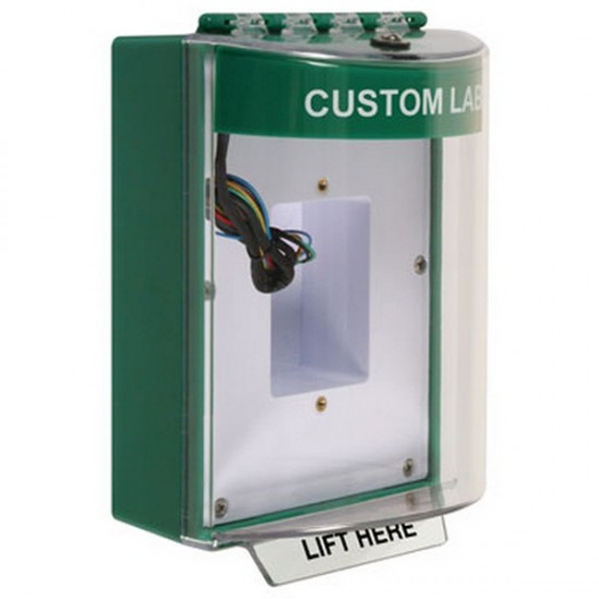 STI-13430CG STI Green Universal Stopper Dome Cover Back Box Sealed Mounting Plate and Hood w/ Horn and Relay - Custom Text
