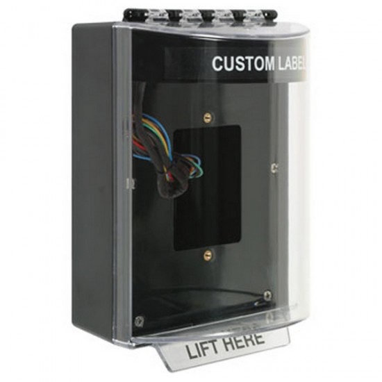 STI-13430CK STI Black Universal Stopper Dome Cover Back Box Sealed Mounting Plate and Hood w/ Horn and Relay - Custom Text