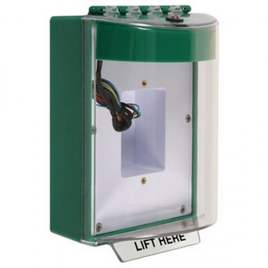 STI-13430NG STI Universal Stopper Dome Cover Back Box Sealed Mounting Plate and Hood w/ Horn and Relay - No - Green