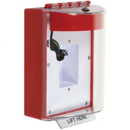 STI-13430NR STI Universal Stopper Dome Cover Back Box Sealed Mounting Plate and Hood w/ Horn and Relay - No - Red