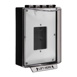STI-13500NK STI Universal Stopper without Horn Housing Enclosed Back Box Open Mounting Plate - No Label Included - Black