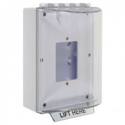 STI-13500NW STI Universal Stopper without Horn Housing Enclosed Back Box Open Mounting Plate - No Label Included - White