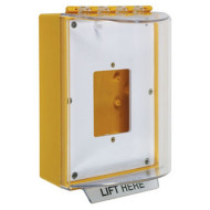 STI-13500NY STI Universal Stopper without Horn Housing Enclosed Back Box Open Mounting Plate - No Label Included - Yellow