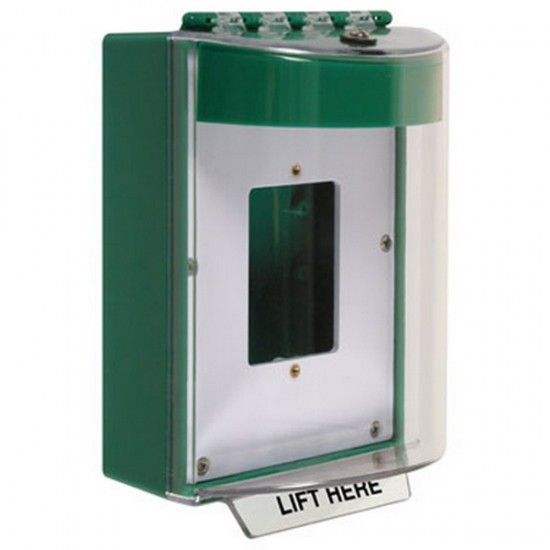STI-13510NG STI Universal Stopper without Horn Enclosed Back Box Open Mounting Plate - No Label Included - Green
