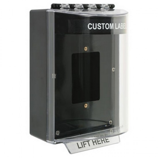 STI-13520CK STI Black Universal Stopper Dome Cover Back Box Open Mounting Plate and Hood w/ Horn - Custom Text