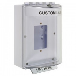 STI-13520CW STI White Universal Stopper Dome Cover Back Box Open Mounting Plate and Hood w/ Horn - Custom Text