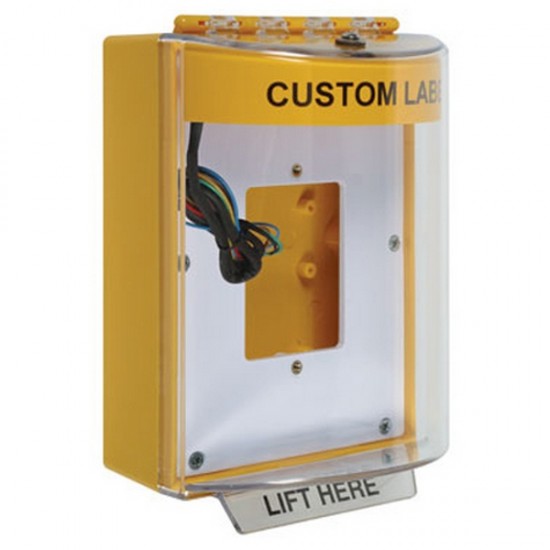 STI-13530CY STI Yellow Universal Stopper Dome Cover Back Box Open Mounting Plate and Hood w/ Horn and Relay  - Custom Text