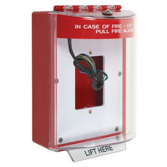 STI-13530FR STI Universal Stopper Dome Cover Back Box Open Mounting Plate and Hood w/ Horn and Relay - Fire - Red