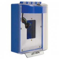 STI-13530NB STI Universal Stopper Dome Cover Back Box Open Mounting Plate and Hood w/ Horn and Relay - No - Blue