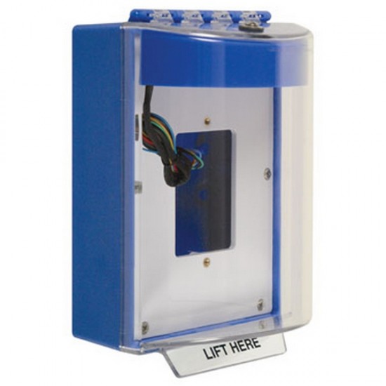 STI-13530NB STI Universal Stopper Dome Cover Back Box Open Mounting Plate and Hood w/ Horn and Relay - No - Blue