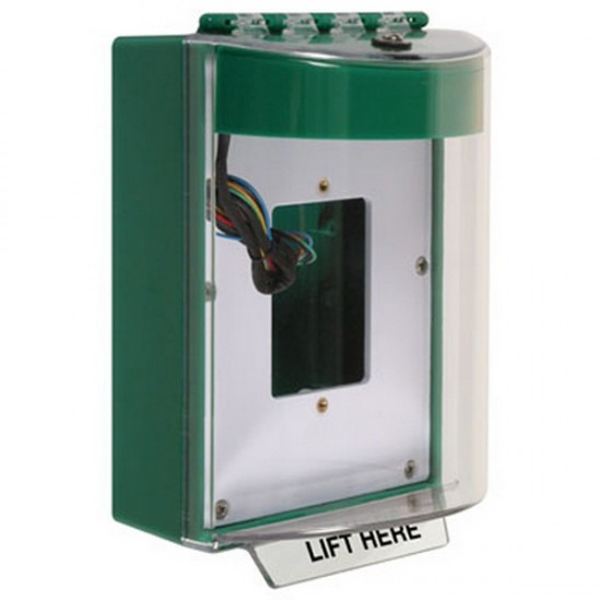 STI-13530NG STI Universal Stopper Dome Cover Back Box Open Mounting Plate and Hood w/ Horn and Relay - No - Green