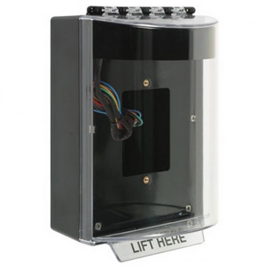 STI-13530NK STI Universal Stopper with Horn and Relay Enclosed Back Box Open Mounting Plate - No Label Included - Black
