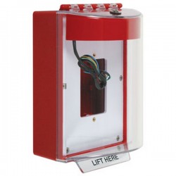 STI-13530NR STI Universal Stopper Dome Cover Back Box Open Mounting Plate and Hood w/ Horn and Relay - No - Red