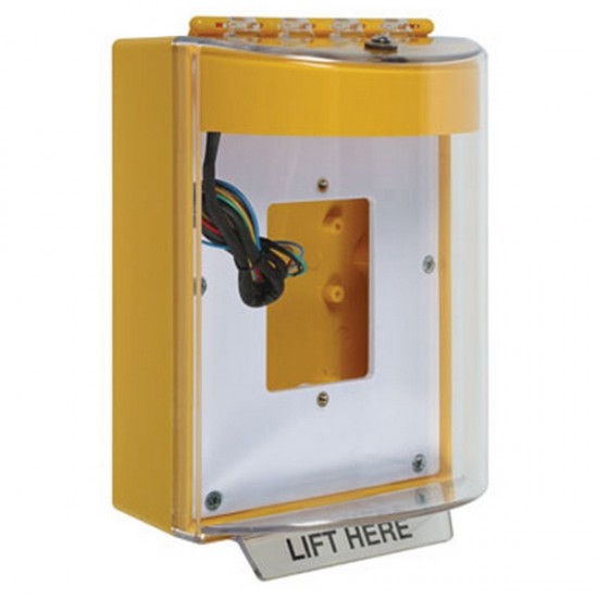 STI-13530NY STI Universal Stopper Dome Cover Back Box Open Mounting Plate and Hood w/ Horn and Relay - No - Yellow