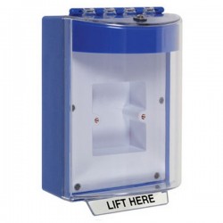 STI-13810NB STI Universal Stopper without Horn European Enclosed Back Box & Sealed Mounting Plate - No Label Included - Blue