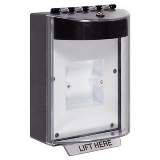STI-13810NK STI Universal Stopper without Horn Enclosed Back Box & European Sealed Mounting Plate - No Label Included - Black