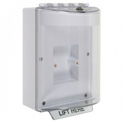STI-13810NW STI Universal Stopper without Horn Enclosed Back Box & European Sealed Mounting Plate - No Label Included - White