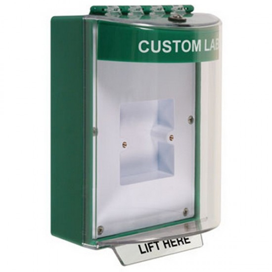 STI-13820CG STI Green Universal Stopper Dome Cover Back Box European Sealed Mounting Plate and Hood w/ Horn - Custom Text