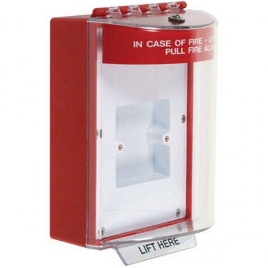 STI-13820FR STI Universal Stopper Dome Cover Back Box European Sealed Mounting Plate and Hood w/ Horn - Fire - Red