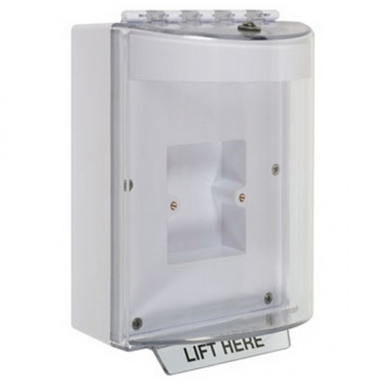 STI-13820NW STI Universal Stopper Dome Cover Back Box European Sealed Mounting Plate and Hood w/ Horn - No - White