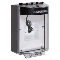 STI-13830CK STI Black Universal Stopper Dome Cover Back Box European Sealed Mounting Plate Hood w/ Horn and Relay - Custom Text