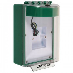 STI-13830NG STI Green Universal Stopper Dome Cover Back Box European Sealed Mounting Plate and Hood w/ Horn and Relay - No Text