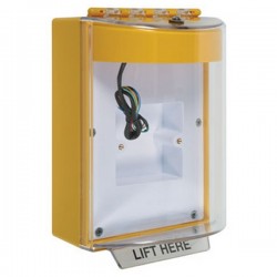 STI-13830NY STI Yellow Universal Stopper Dome Cover Back Box European Sealed Mounting Plate Hood w/ Horn and Relay - No Text