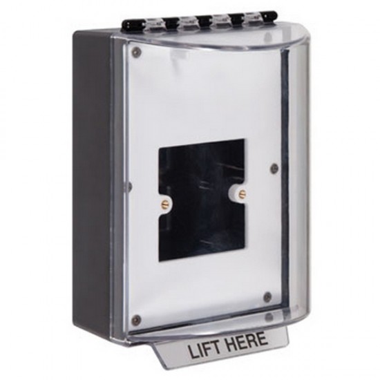 STI-13900NK STI Universal Stopper without Horn Housing Enclosed Back Box & European Open Mounting Plate - No Label Included - Black