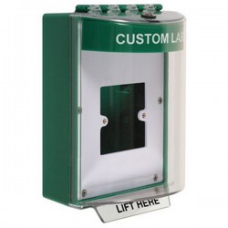 STI-13910CG STI Green Universal Stopper Dome Cover Back Box European Open Mounting Plate and Hood - Custom Text
