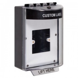 STI-13910CK STI Black Universal Stopper Dome Cover Back Box European Open Mounting Plate and Hood - Custom Text