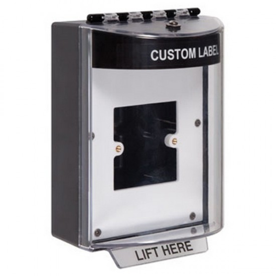 STI-13920CK STI Black Universal Stopper Dome Cover Back Box European Open Mounting Plate and Hood w/ Horn - Custom Text