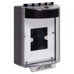 STI-13920NK STI Universal Stopper Dome Cover Back Box European Open Mounting Plate and Hood w/ Horn - No - Black