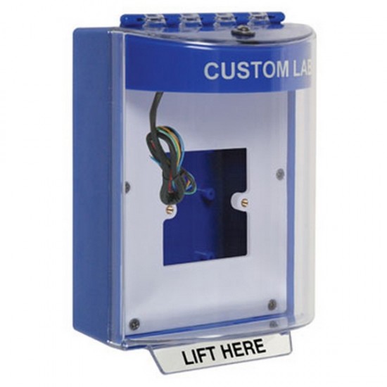 STI-13930CB STI Blue Universal Stopper Dome Cover Enclosed European Open Mounting Plate and Hood w/ Horn and Relay - Custom