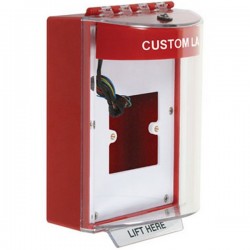 STI-13930CR STI Red Universal Stopper Dome Cover Back Box European Open Mounting Plate and Hood w/ Horn and Relay - Custom
