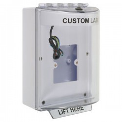 STI-13930CW STI White  Universal Stopper Dome Cover Back Box European Open Mounting Plate Hood w/ Horn and Relay Custom Label