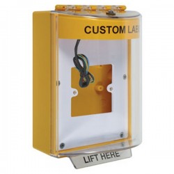STI-13930CY STI Yellow Universal Stopper Dome Cover Back Box European Open Mounting Plate Hood w/ Horn and Relay Custom Label