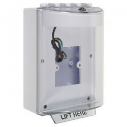 STI-13930NW STI White Universal Stopper Dome Cover Back Box European Open Mounting Plate and Hood w/ Horn and Relay - No Text