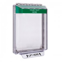 STI-14010CG STI Universal Stopper Low Profile Cover Flush Mount and Hood - Custom Label - Green - Non-Returnable