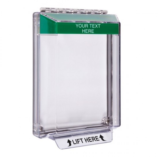 STI-14010CG STI Universal Stopper Low Profile Cover Flush Mount and Hood - Custom Label - Green - Non-Returnable
