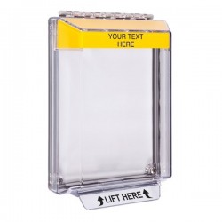 STI-14010CY STI Universal Stopper Low Profile Cover Flush Mount and Hood - Custom Label - Yellow - Non-Returnable