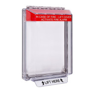 STI-14010FR STI Universal Stopper Low Profile Cover Flush Mount and Hood - Fire Label - Red