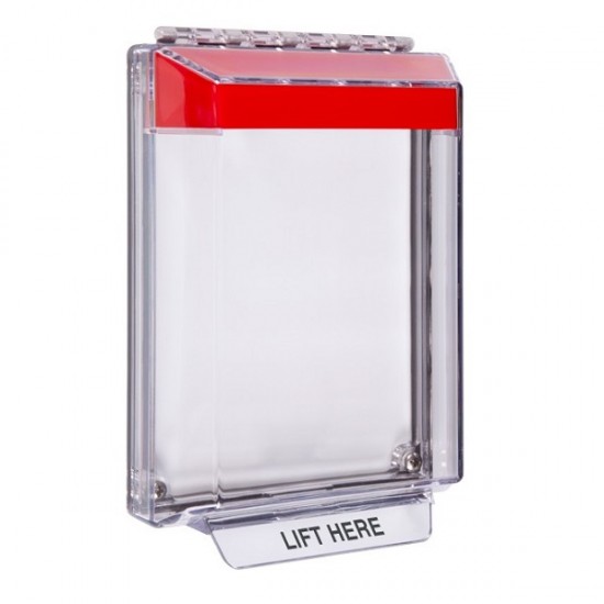 STI-14020NR STI Universal Stopper Low Profile Cover Flush Mount and Hood with Horn - No Label - Red