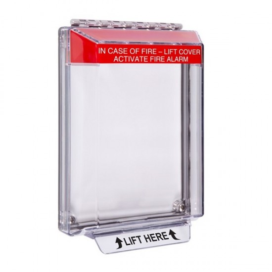 STI-14030FR STI Universal Stopper Low Profile Cover Flush Mount and Hood with Horn and Relay - Fire Label - Red