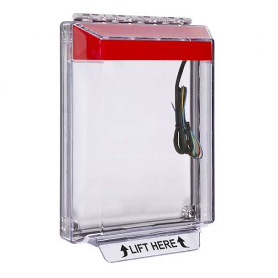 STI-14030NR STI Universal Stopper Low Profile Cover Flush Mount and Hood with Horn and Relay - No Label - Red