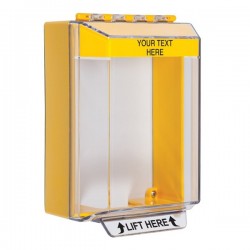 STI-14210CY STI Universal Stopper Low Profile Cover Surface Mount and Hood - Custom Label - Yellow - Non-Returnable